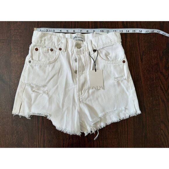 Zara White High-Rise Split Shorts Size 2 NWT! - Picture 5 of 7
